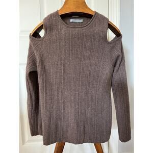 IN CASHMERE Cold Shoulder Pullover Sweater size L